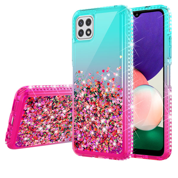 glitter phone case for boost celero 5g - teal/pink gradient - www.coverlabusa.com