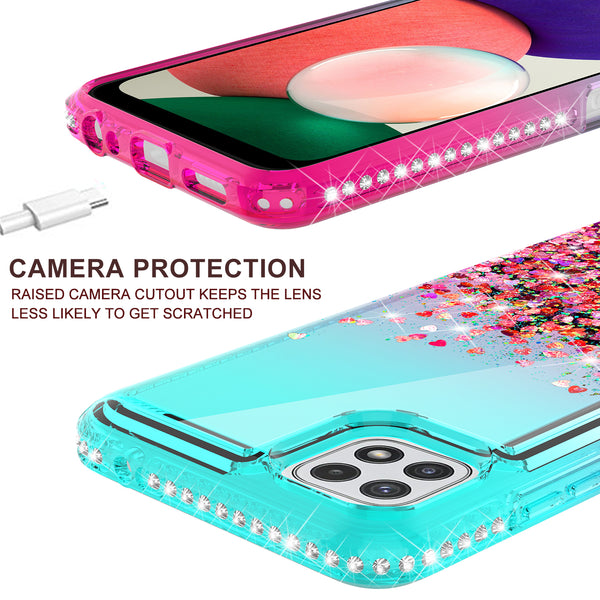 glitter phone case for boost celero 5g - teal/pink gradient - www.coverlabusa.com