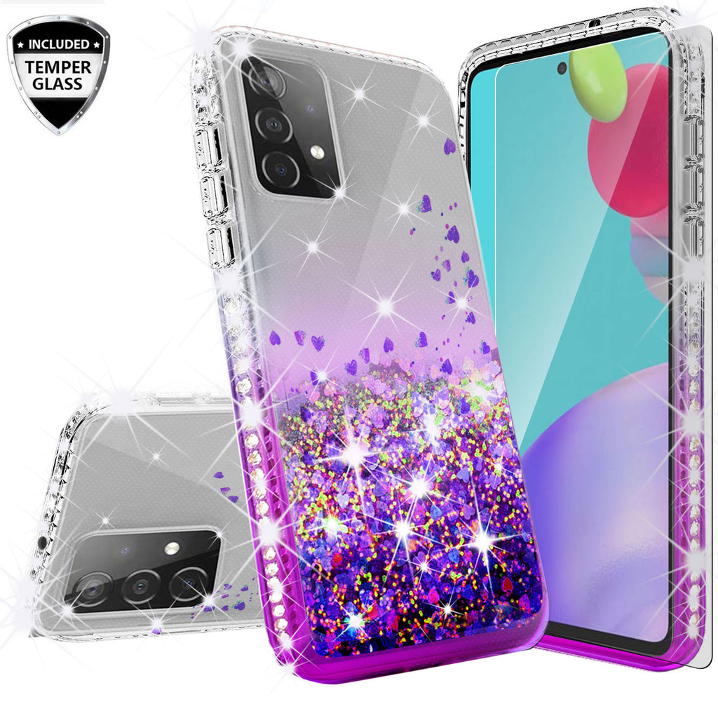 clear liquid phone case for samsung galaxy a52 5g - purple - www.coverlabusa.com