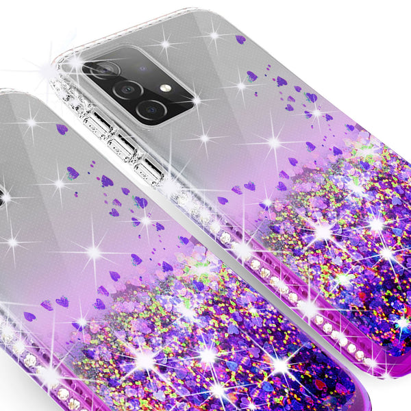 clear liquid phone case for samsung galaxy a72 5g - purple - www.coverlabusa.com
