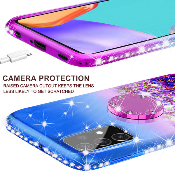 glitter phone case for samsung galaxy a72 5g - blue/purple gradient - www.coverlabusa.com