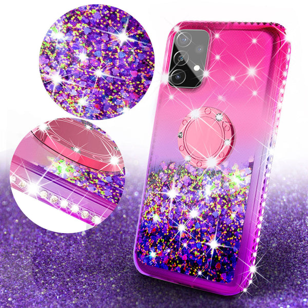 glitter phone case for samsung galaxy a72 5g - hot pink/purple gradient - www.coverlabusa.com
