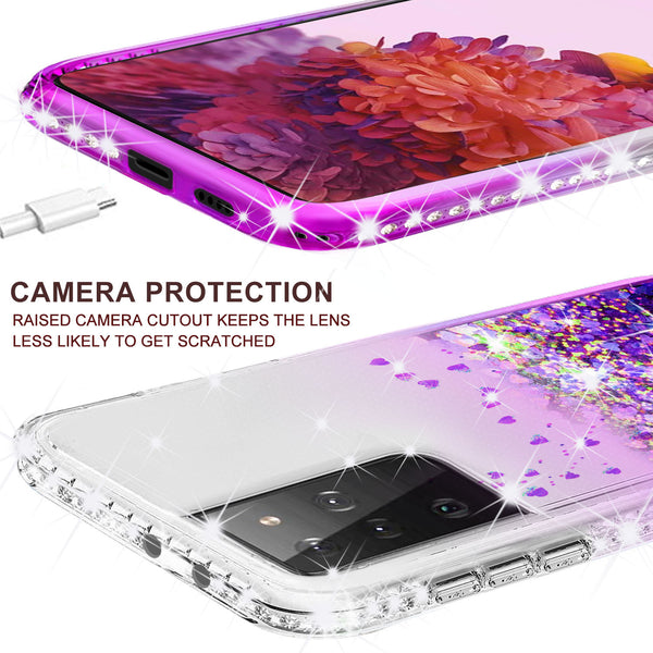 clear liquid phone case for samsung galaxy s21 ultra - purple - www.coverlabusa.com