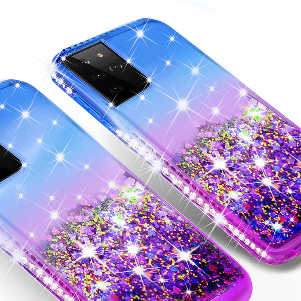 glitter phone case for samsung galaxy s21 ultra - blue/purple gradient - www.coverlabusa.com