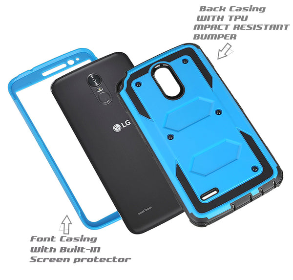 LG Stylo 3 heavy duty holster case - Blue - www.coverlabusa.com