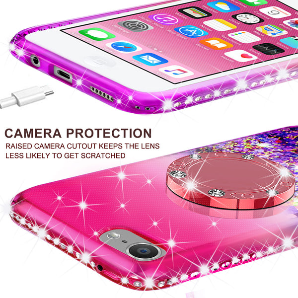 glitter ring phone case for Apple iPod Touch 5/6 - pink gradient - www.coverlabusa.com 