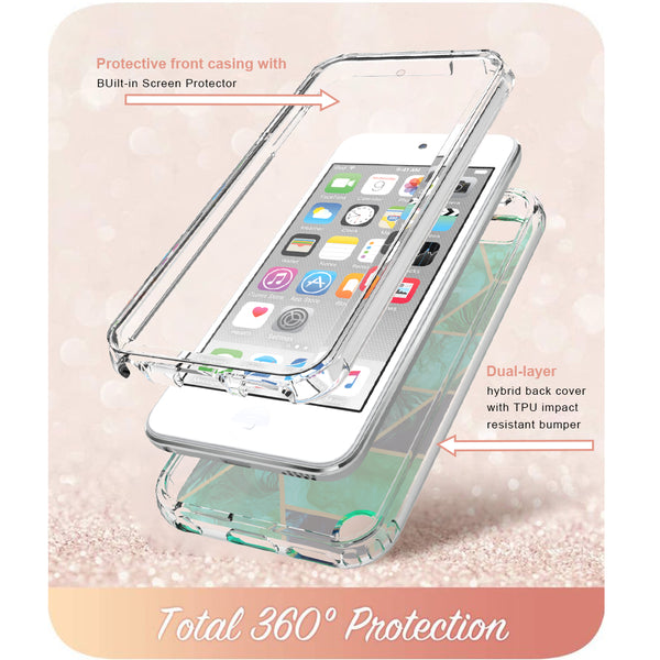apple ipod touch 5/ touch 6 generation full-body case - teal marble - www.coverlabusa.com