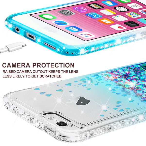 clear liquid phone case for apple ipod touch 6/ipod touch 5 - teal - www.coverlabusa.com 