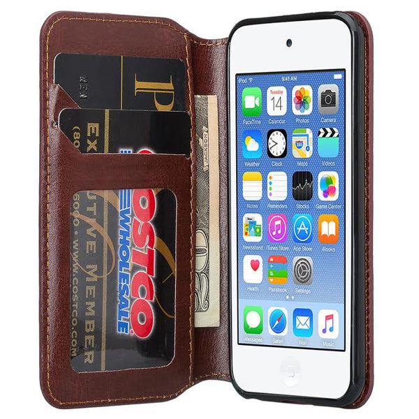 iPod Touch 5 / Ipod Touch 6 Wallet Case, Pu Leather Case Credit Card Slots - Brown www.coverlabusa.com