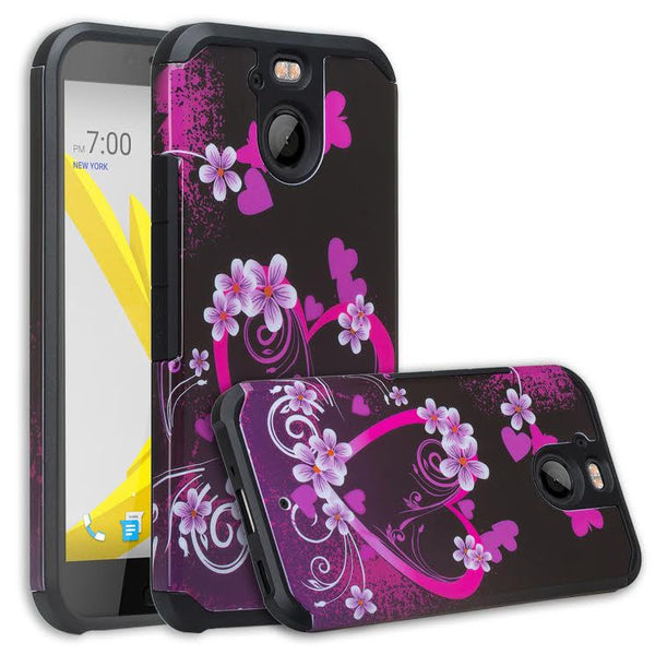 HTC Bolt Case, Hybrid Protective Cover  HOT PINK HEARTS WWW.COVERLABUSA.COM
