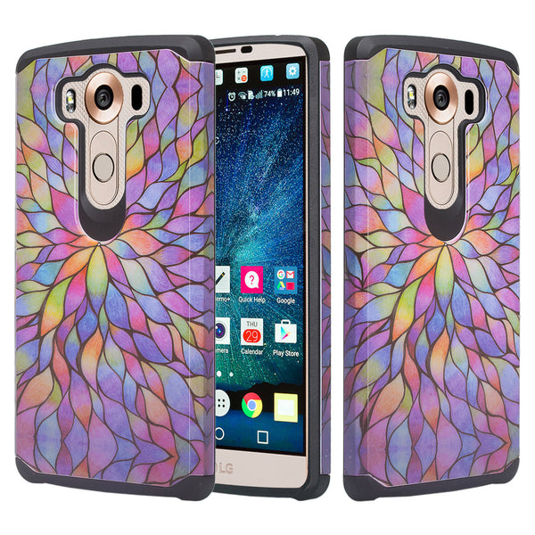 lg v10 case - hybrid rainbow flower - www.coverlabusa.com