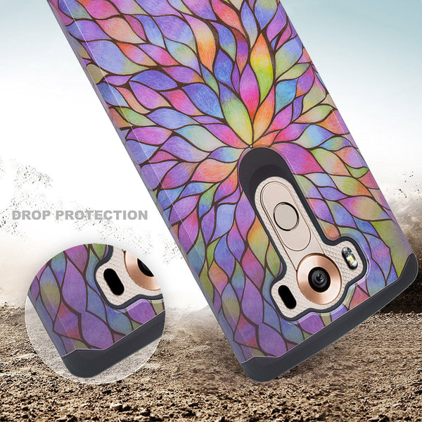 lg v10 case - hybrid rainbow flower - www.coverlabusa.com