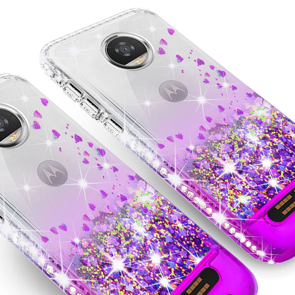 clear liquid phone case for motorola moto z2 play - purple - www.coverlabusa.com 