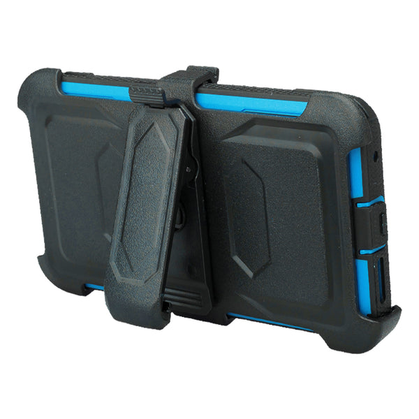 zte blade force heavy duty holster case - blue - www.coverlabusa.com