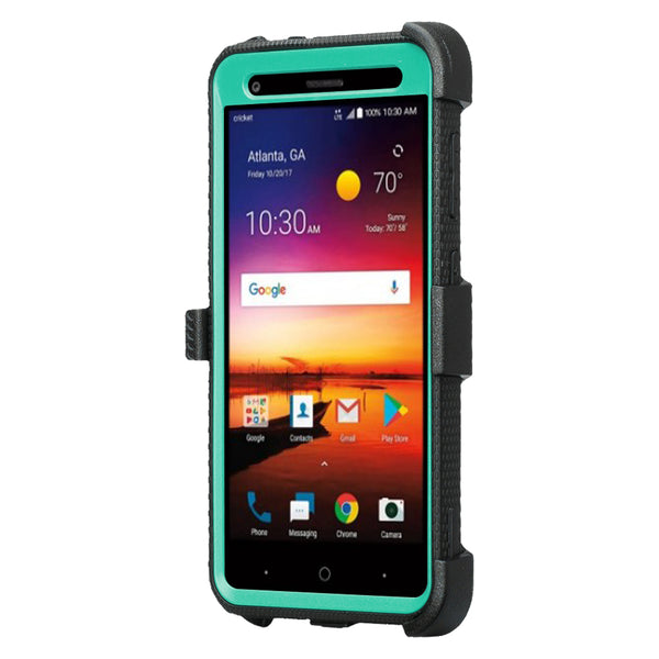 zte blade force heavy duty holster case - teal - www.coverlabusa.com