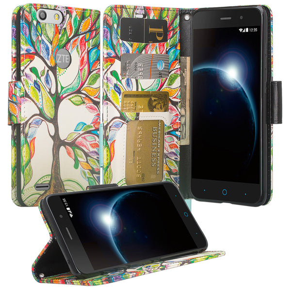 ZTE Sequoia / Blade ZMax Pro 2 / Z982 Wallet Case - vibrant tree - www.coverlabusa.com