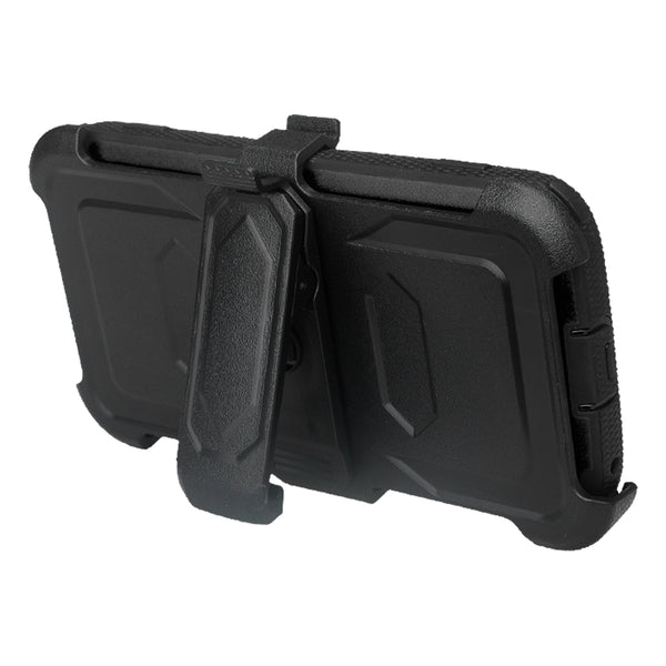 zte grand x3 holster case built in screen protector - black - www.coverlabusa.com