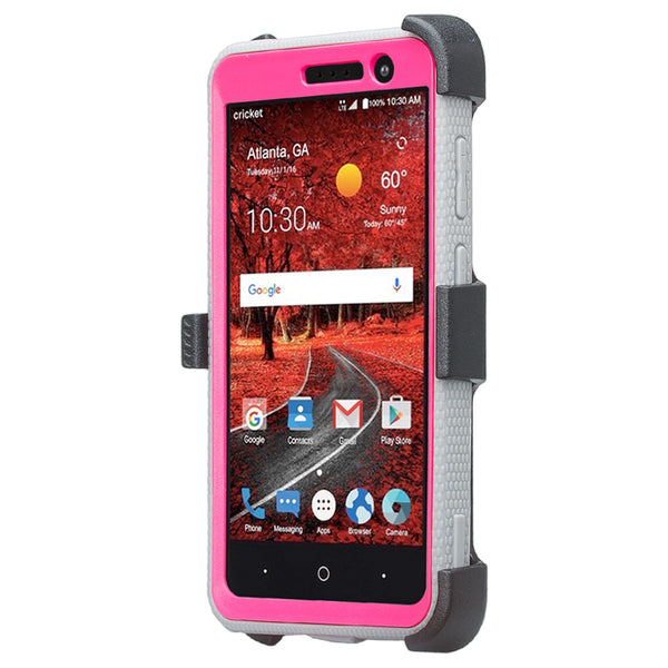 zte grand x4 holster case built in screen protector - hot pink - www.coverlabusa.com