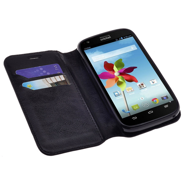 zte grand x leather wallet case - black - www.coverlabusa.com