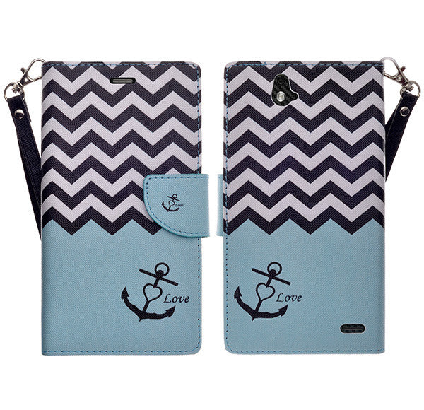 zte grand x max cover, zte z787 wallet case - teal anchor - www.coverlabusa.com