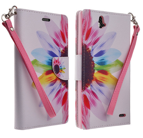 zte grand x max cover, zte z787 wallet case - vivid sunflower - www.coverlabusa.com