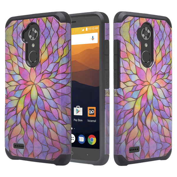 zte max xl hybrid case - rainbow flower - www.coverlabusa.com