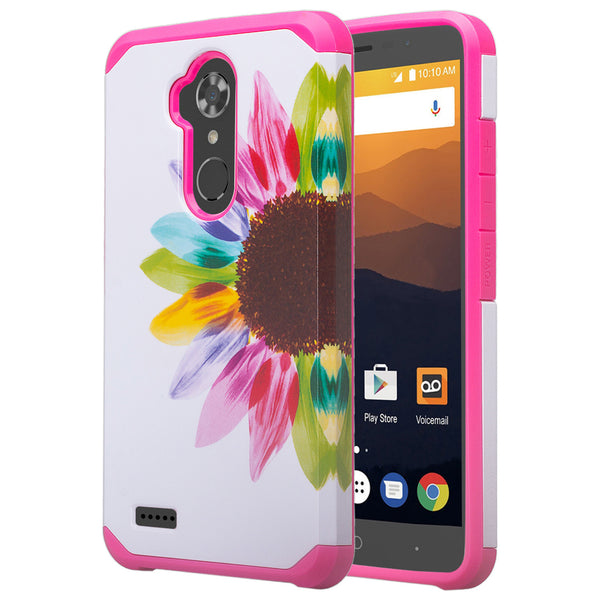 zte max xl hybrid case - vivid sunflower - www.coverlabusa.com