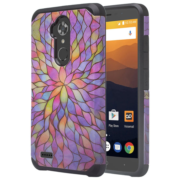 zte max xl hybrid case - rainbow flower - www.coverlabusa.com