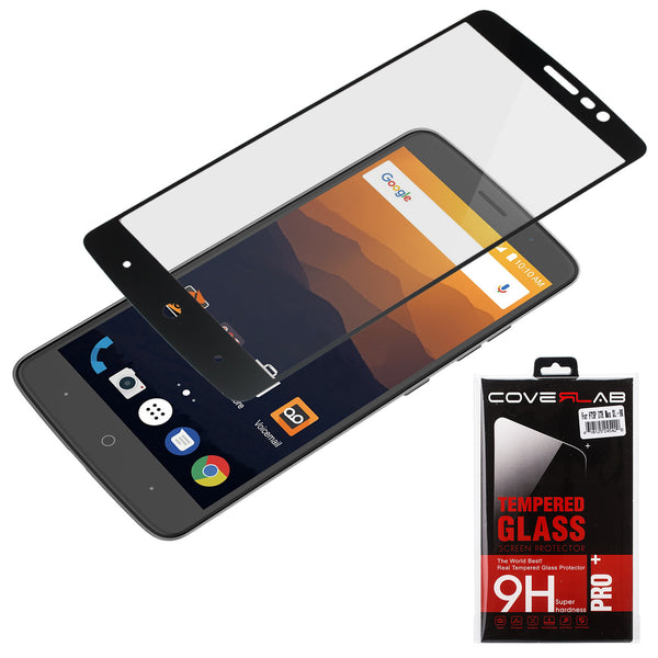 ZTE Zmax XL screen protector tempered glass - black - www.coverlabusa.com