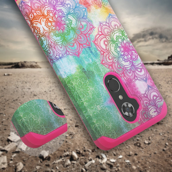 zte max xl hybrid case - teal flower - www.coverlabusa.com