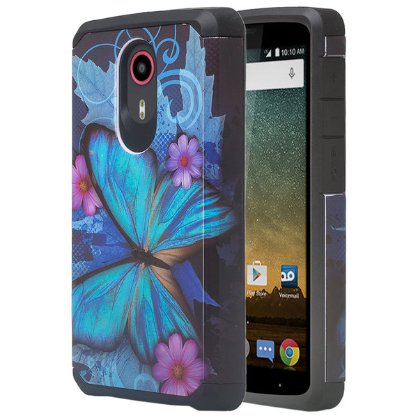 ZTE Ultra | Uhura | Quest Case - blue butterfly - www.coverlabusa.com