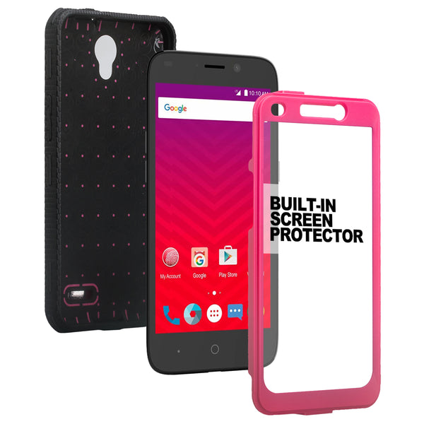 ZTE Prestige | ZTE Sonata 3 | ZTE Avid Plus | ZTE Avid Trio  holster case built in screen protector - hot pink - www.coverlabusa.com