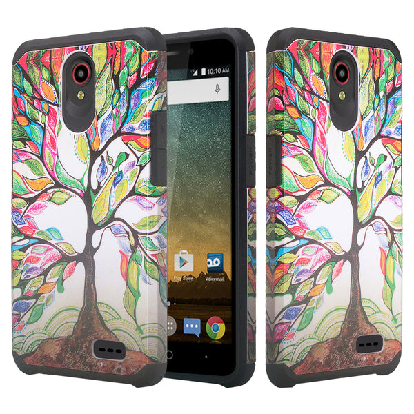 ZTE Prestige, Sonata 3, Avid Trio, Avid Plus, Chapel Hybrid Dual Layer Case - Vibrant Tree - www.coverlabusa.com