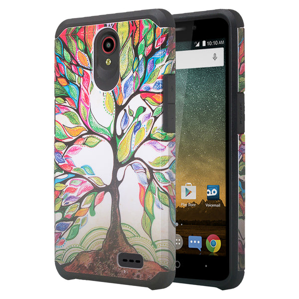 ZTE Prestige, Sonata 3, Avid Trio, Avid Plus, Chapel Hybrid Dual Layer Case - Vibrant Tree - www.coverlabusa.com