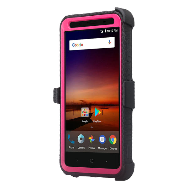 ZTE Tempo X | N9137 | ZTE Blade Vantage Holster Case with Screen Protector - hot pink - www.coverlabusa.com