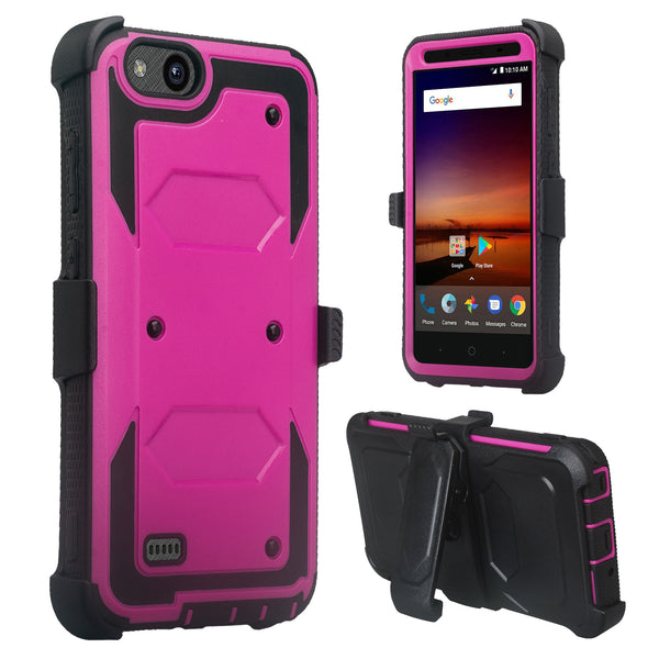 ZTE Tempo X | N9137 | ZTE Blade Vantage Holster Case with Screen Protector - purple - www.coverlabusa.com