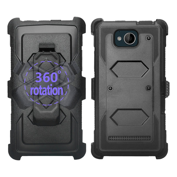 zte tempo heavy duty holster case - black - www.coverlabusa.com