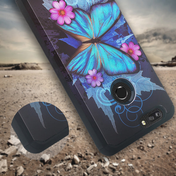 zte sequoia hybrid case - blue butterfly - www.coverlabusa.com