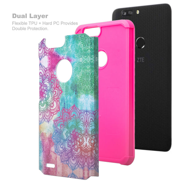 zte sequoia hybrid case - teal flower - www.coverlabusa.com