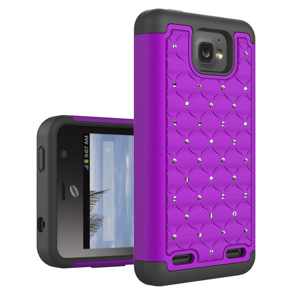 ZTE Zephyr Rhinestone Case - purple/black - www.coverlabusa.com