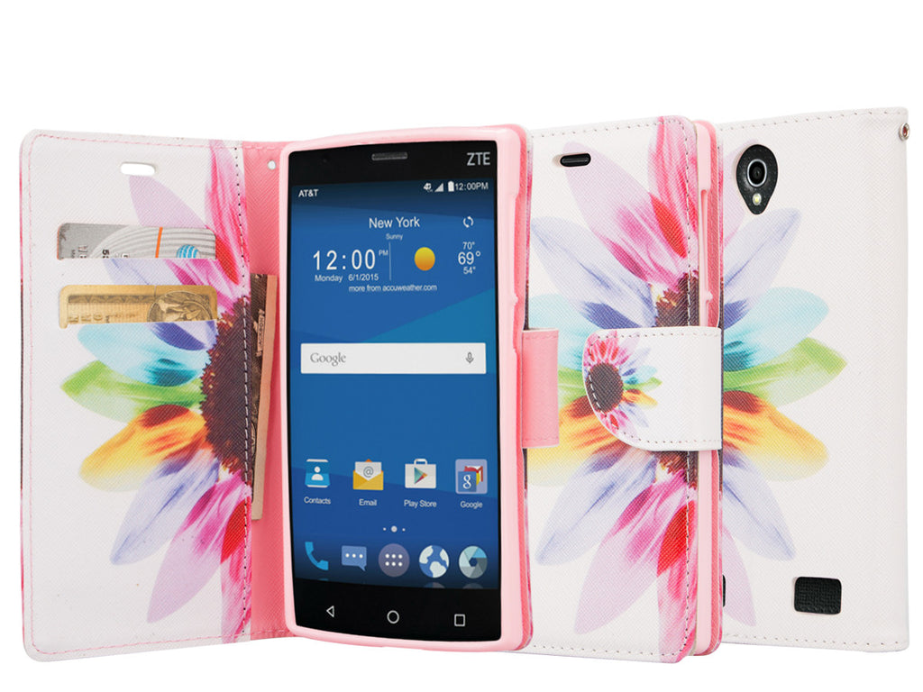 zte zmax 2 leather wallet case - vivid sunflower - www.coverlabusa.com