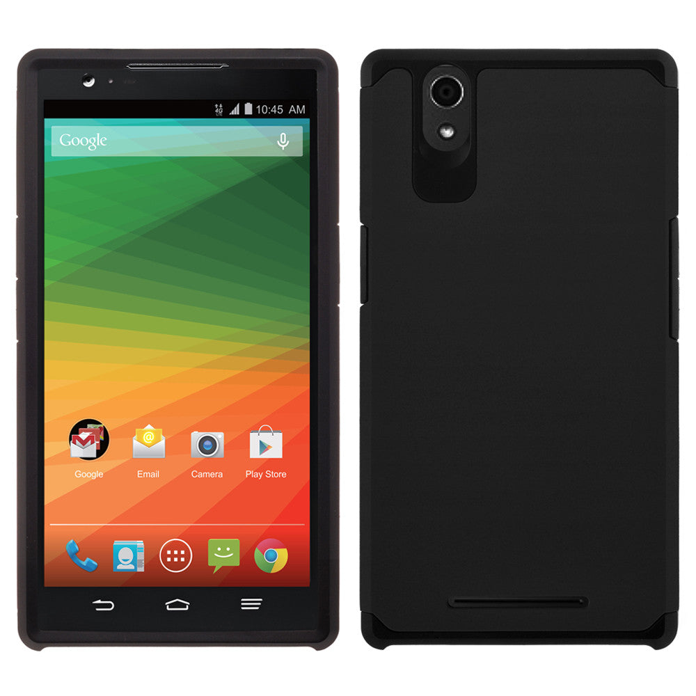 ZTE Zmax Case , ZTE Zmax  Slim Hybrid Dual Layer Case - Black/Black - www.coverlabusa.com