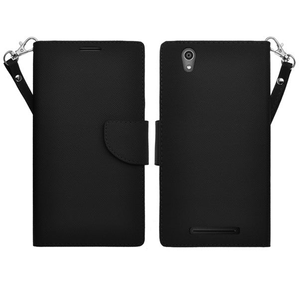 ZTE ZMAX leather wallet case - black - www.coverlabusa.com