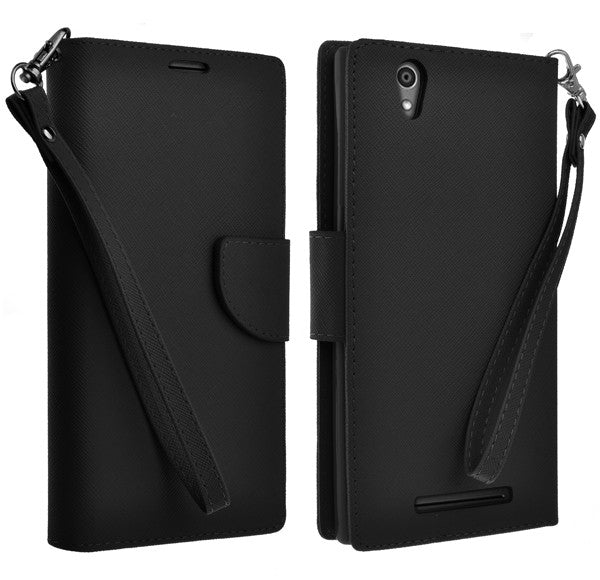 ZTE ZMAX leather wallet case - black - www.coverlabusa.com