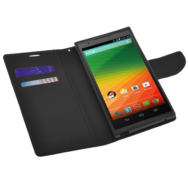 ZTE ZMAX leather wallet case - black - www.coverlabusa.com