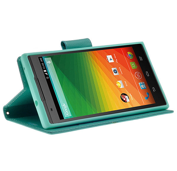 ZTE ZMAX leather wallet case - teal - www.coverlabusa.com